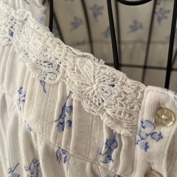 Eileen West Nightgown with Blue Floral Accents - Picture 3 of 16